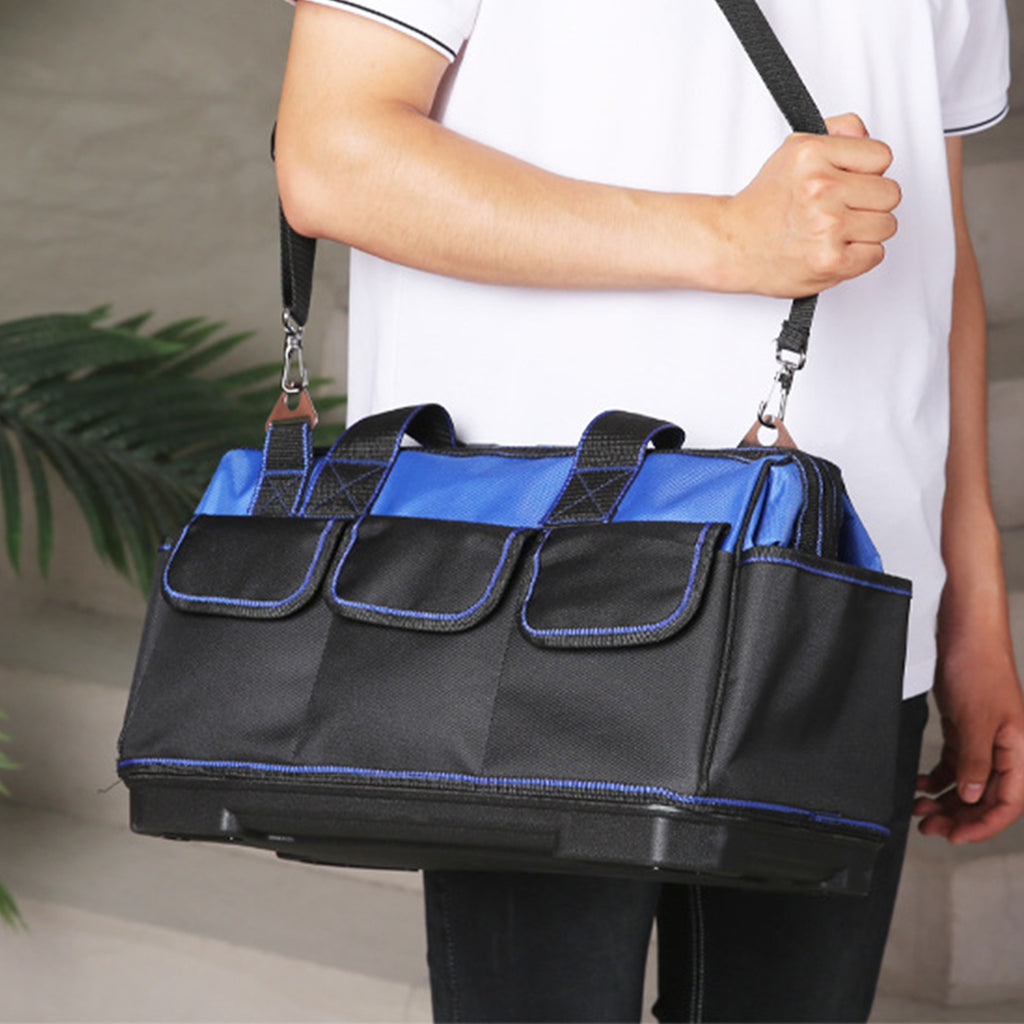 Tool Bag with Hard Bottom Large Capacity for Electrician