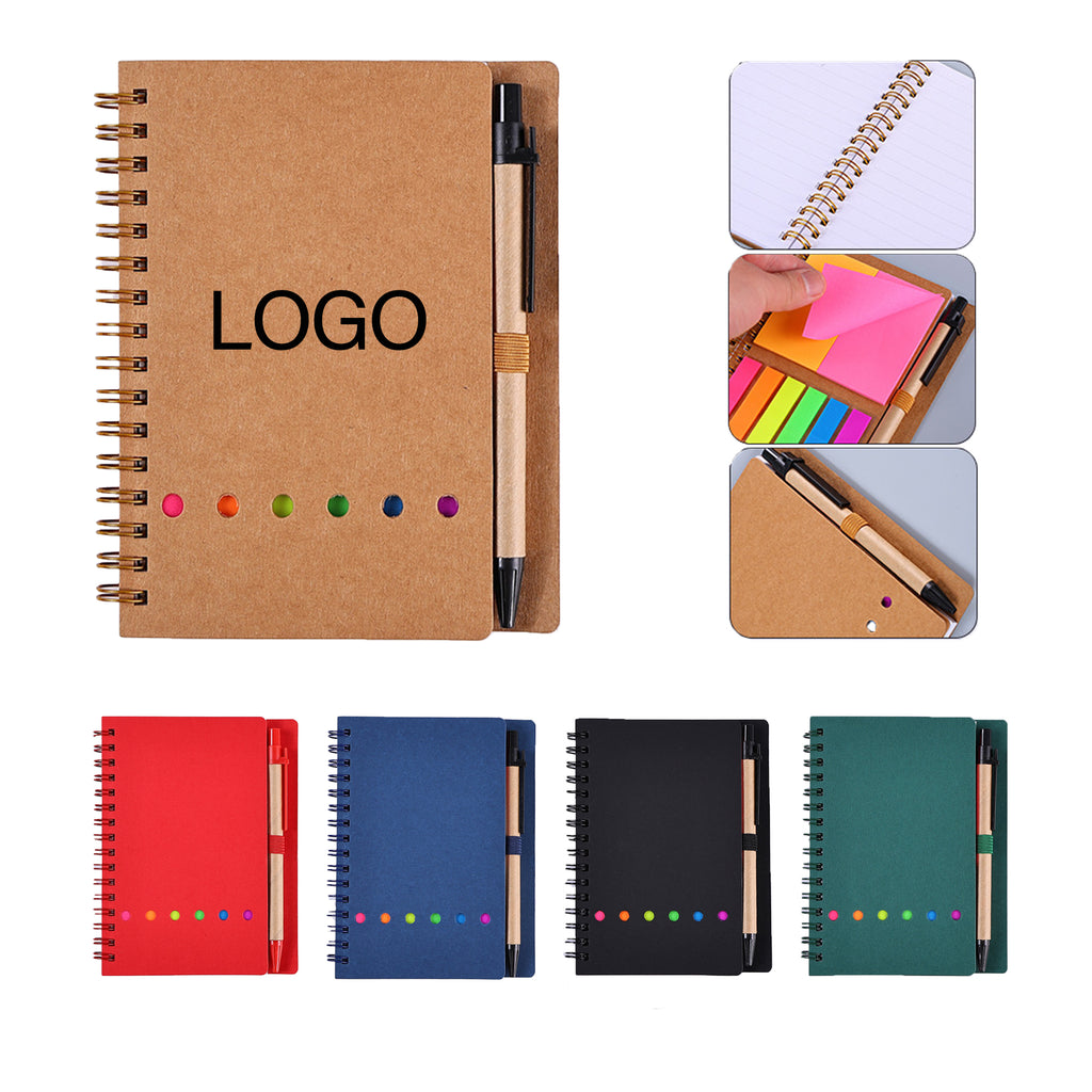 Spiral Kraft Paper Sticky Notes Notebook