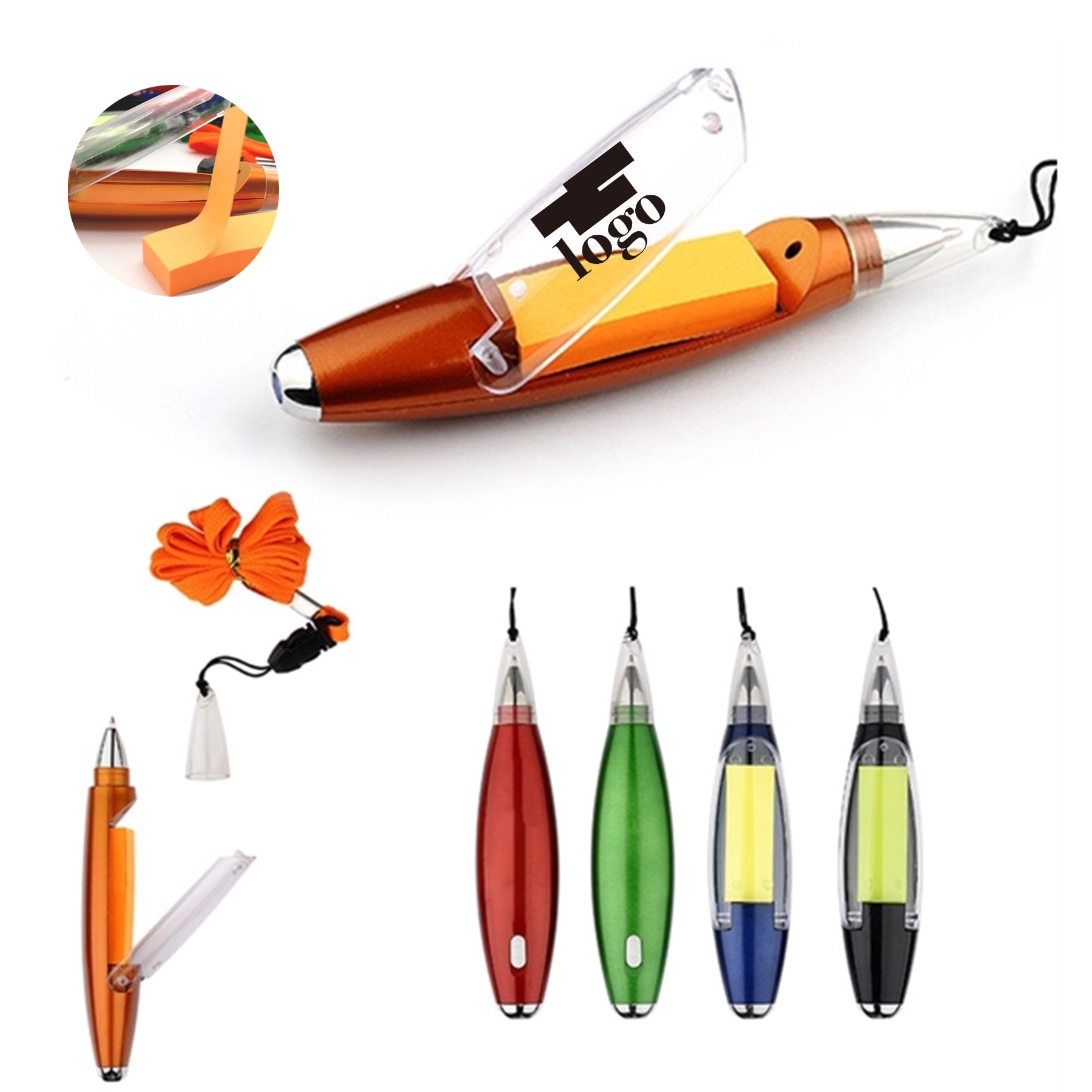 Multi Functional Hanging Rope Note Paper Led Ballpoint Pen