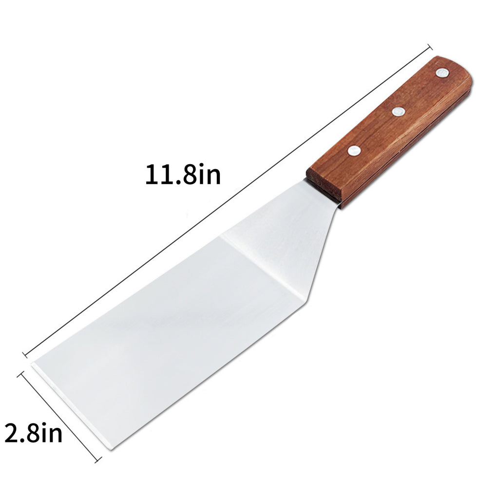 Stainless Steel Cooking Spatula With Wooden Handle