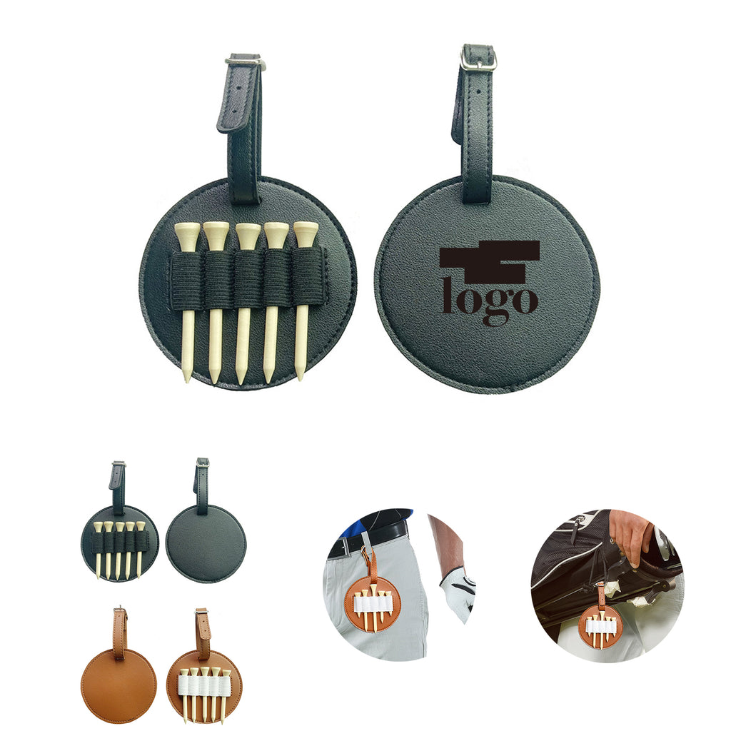 Waist Hanging Leather Golf Ball Tees Storage Bag