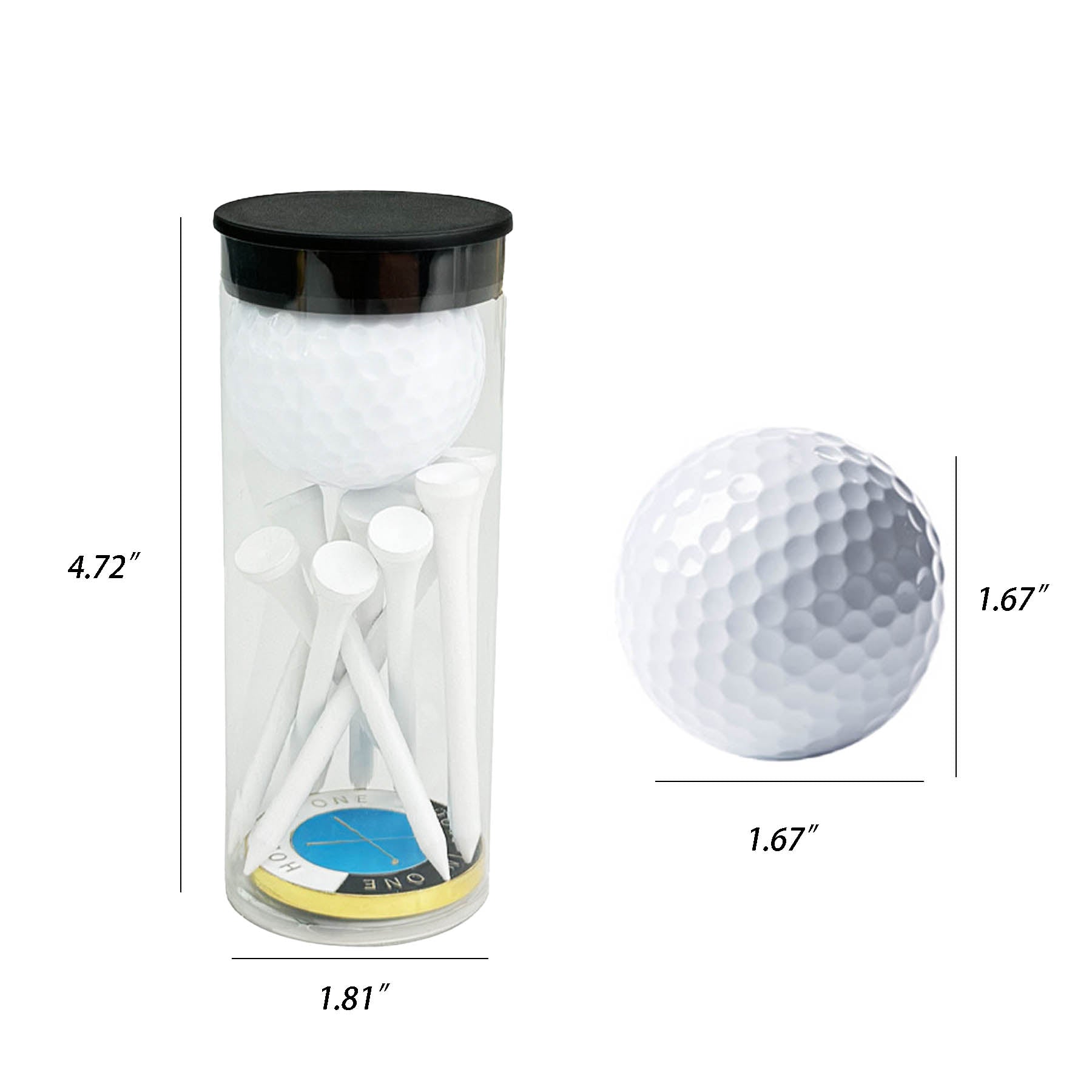 Golf Ball & Poker Chip Tube