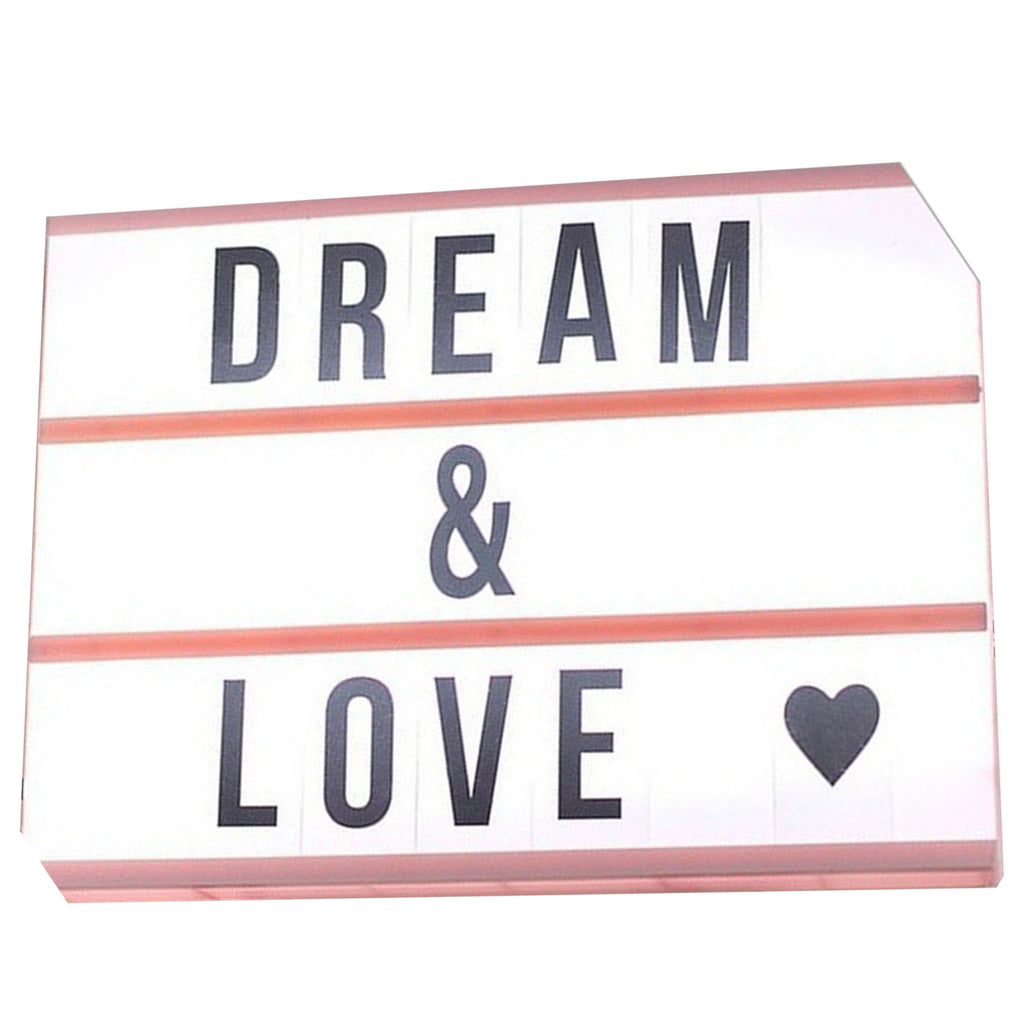 Pink Cinema Light Box with 400 Letters & Emojis & 2 Markers