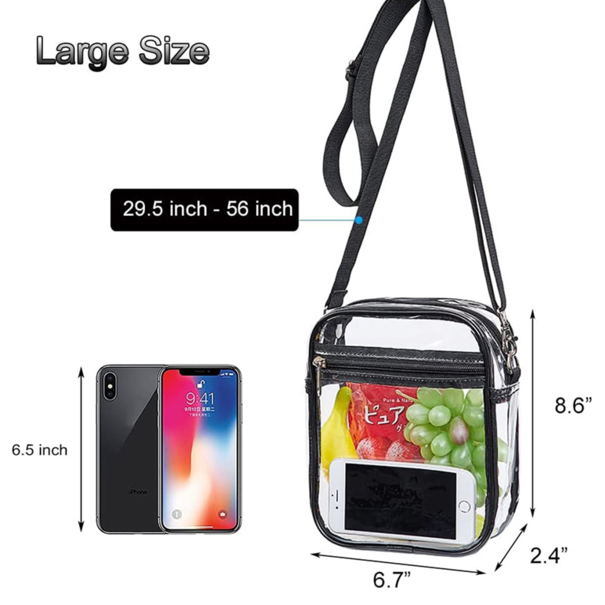 Transparent PVC Waterproof Crossbody Bag