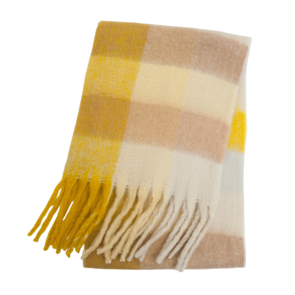 Color Block Cozy Plaid Scarf