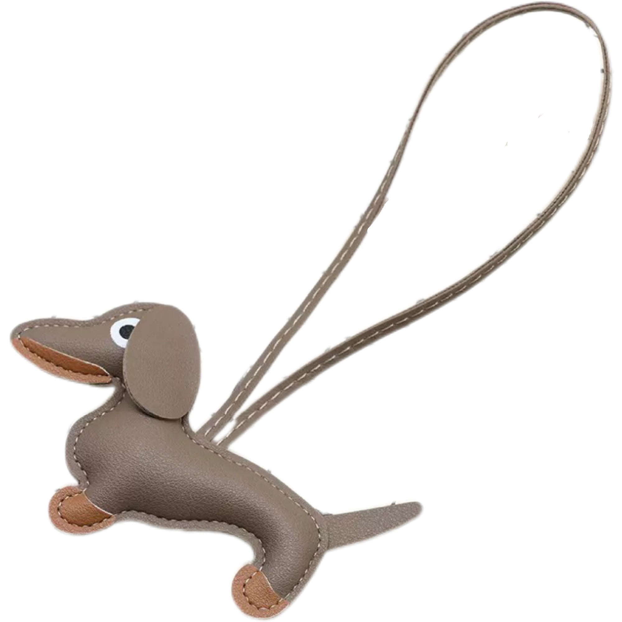 PU Leather Dachshund Keychain Bag Charm Car Ornament
