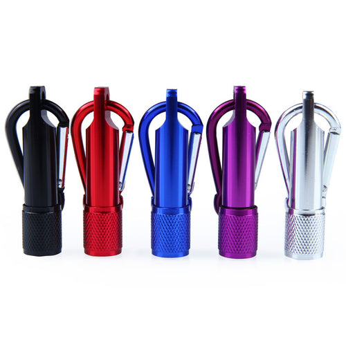 Aluminum Led Flashlight With Keychain Carabiners