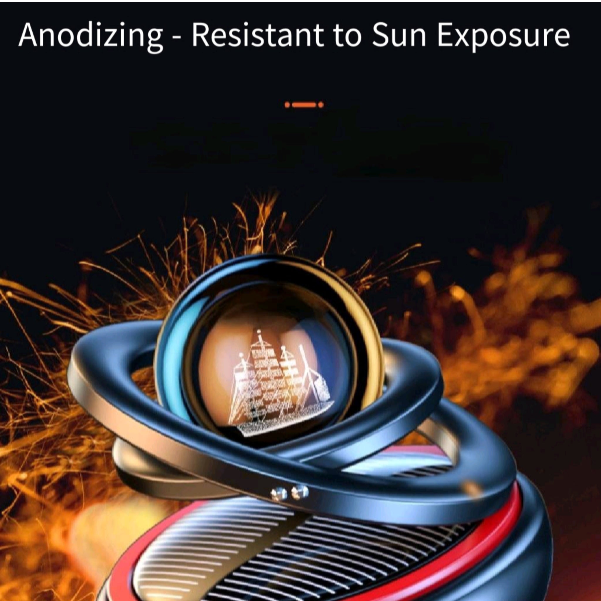 Solar Levitating Car Air Freshener Metal Rotating Vent Clip