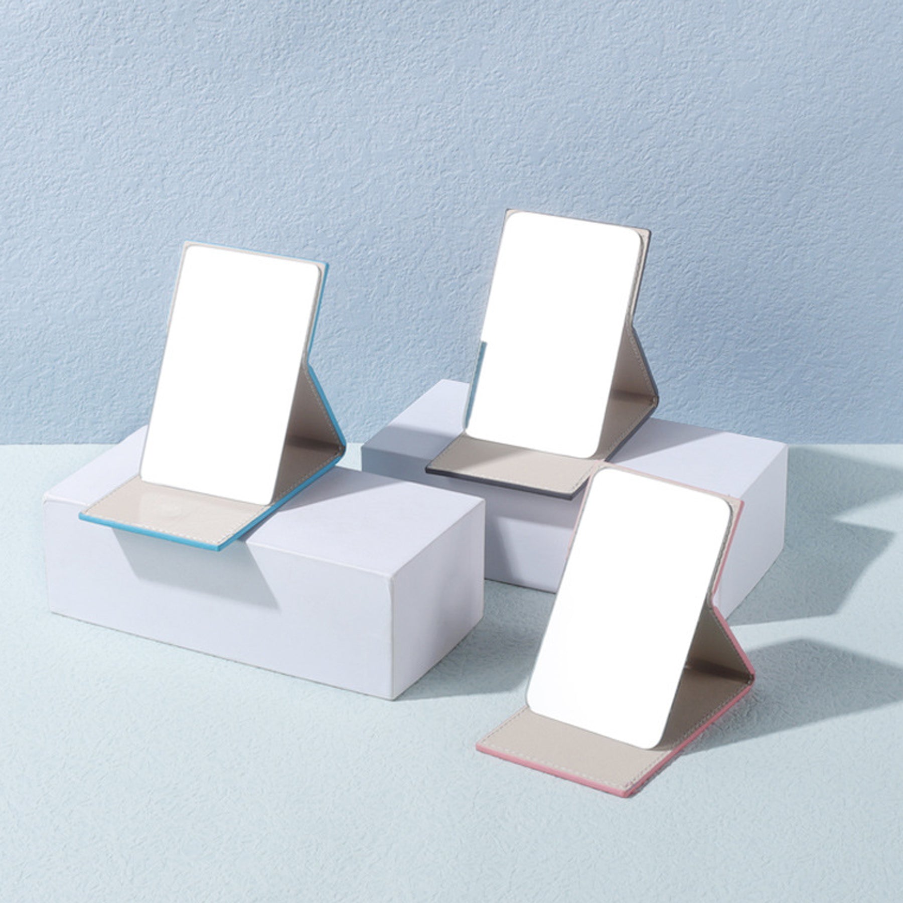 Mini Leather Folding Makeup Mirror