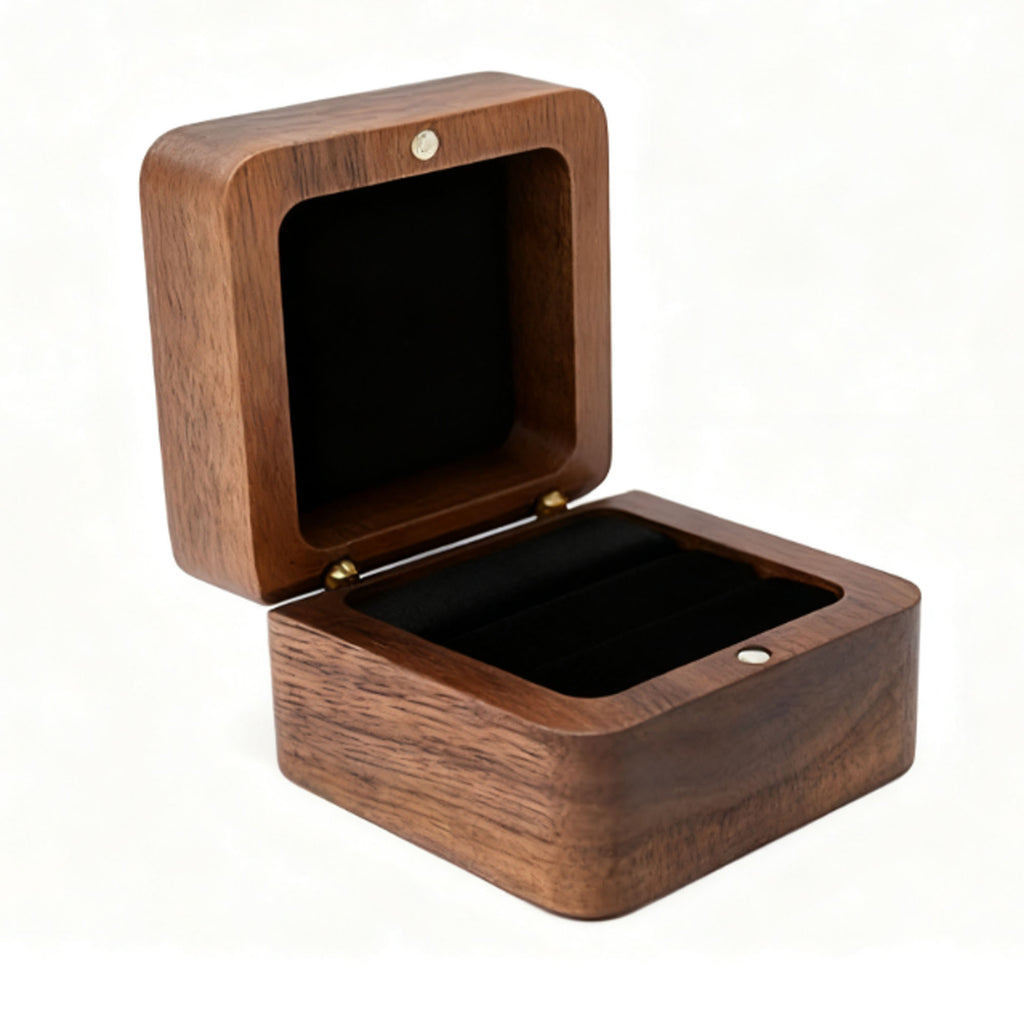 Custom Engraved Natural Wooden Jewelry Box