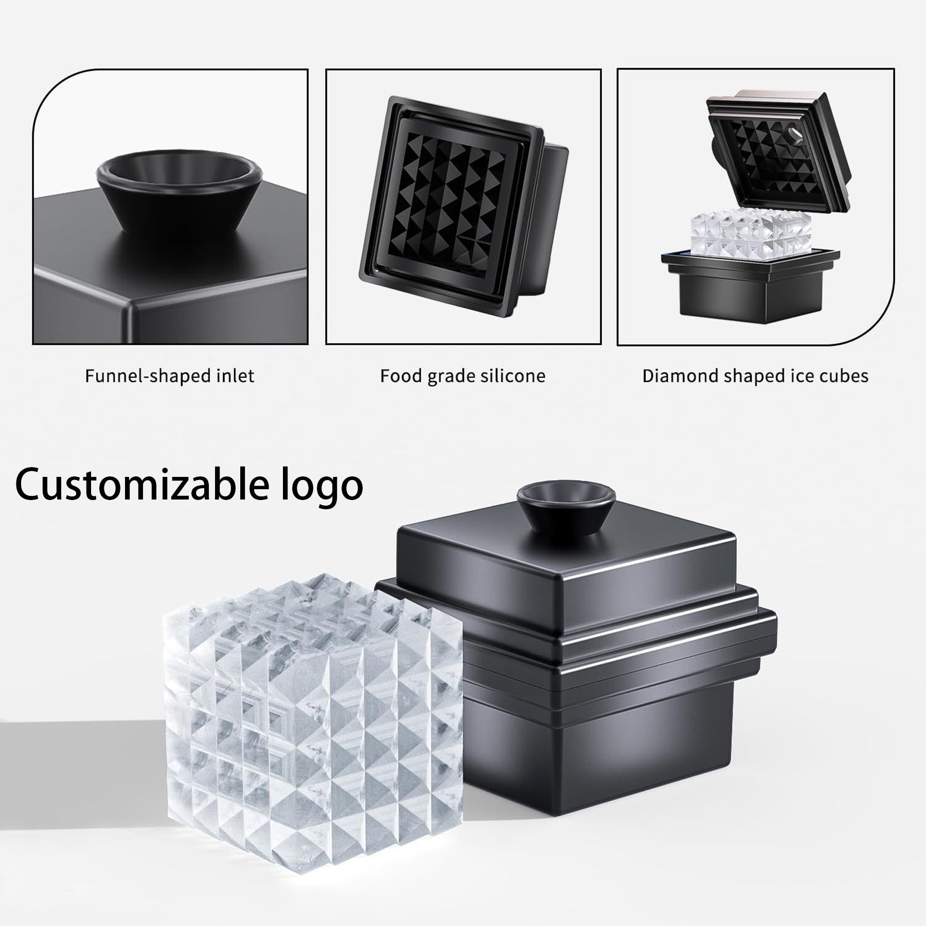 Silicone 1 Holes Customizable Ice Logo Cube Tray