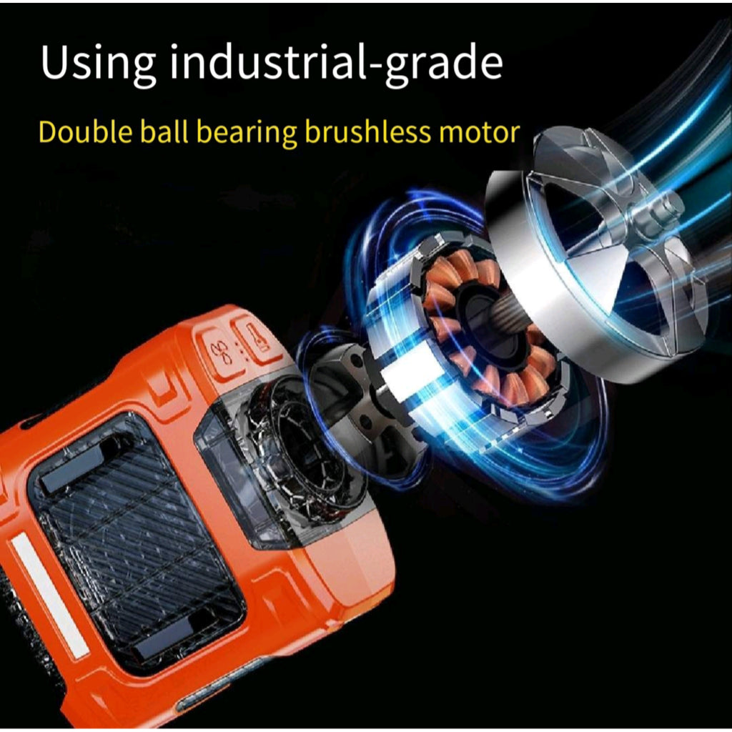 Wearable Waist Fan Outdoor Rechg Flashlight Long Last