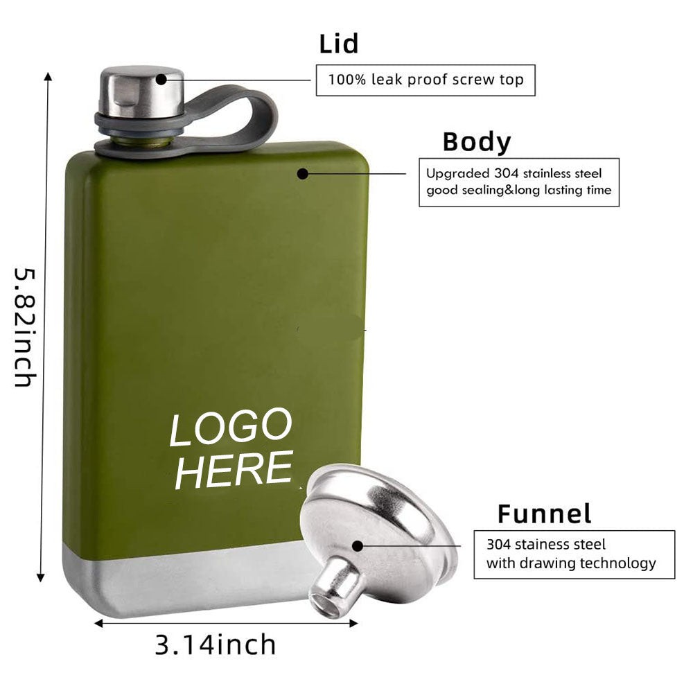 Stainless Steel 9oz Camping Flask