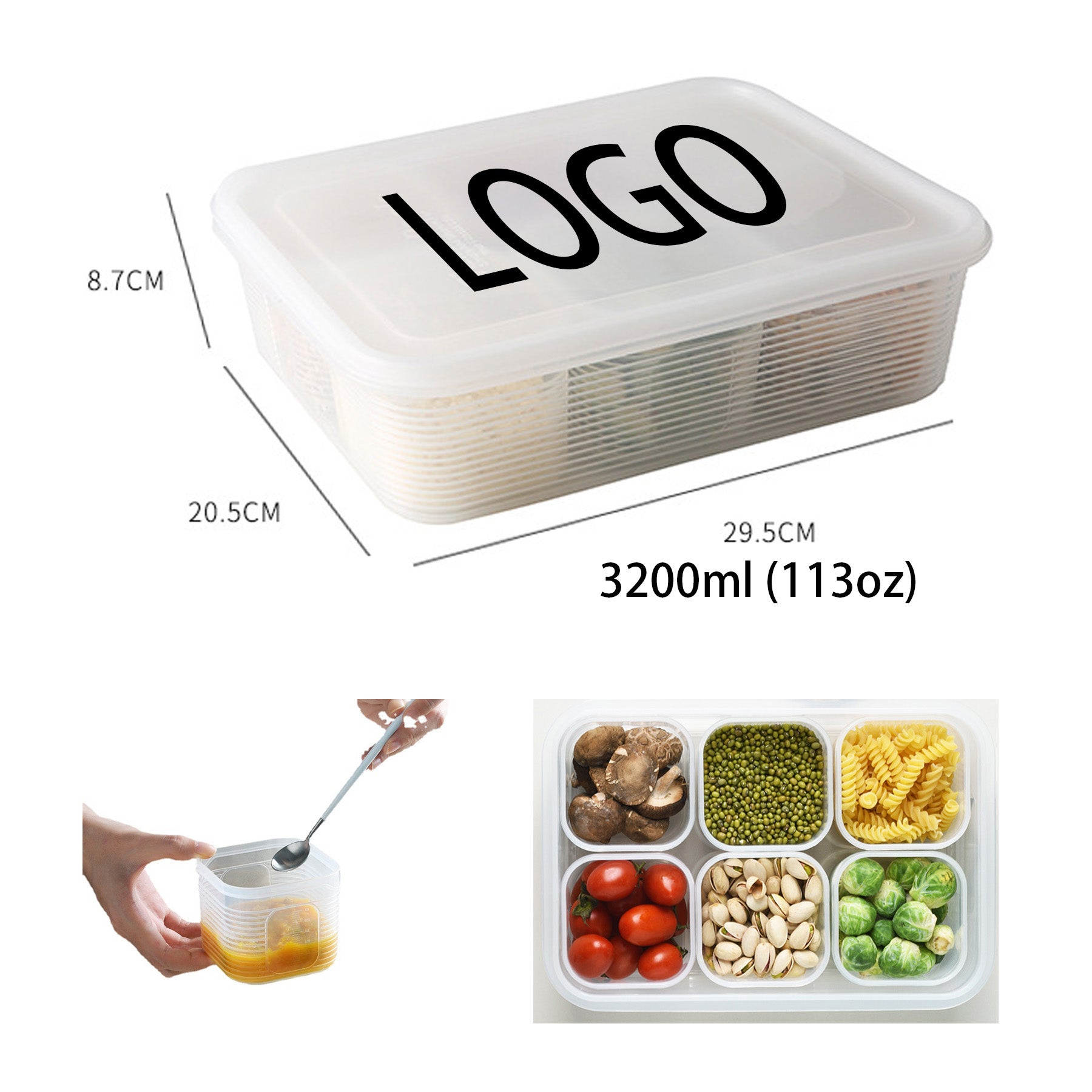 6-cell Plastic Fresh-keeping Box Set