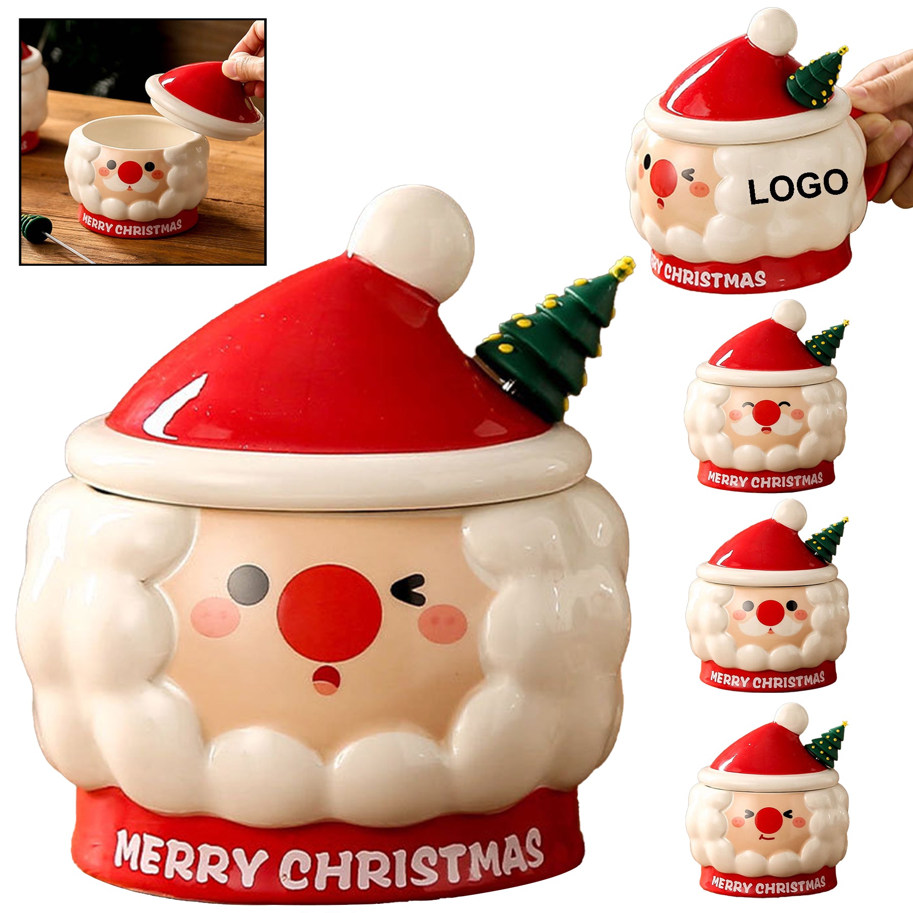 Santa Claus Shape Christmas Coffee Ceramic Mug
