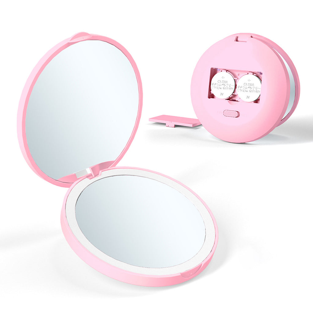 Led Magnifying Compact Foldable Makeup Mirror
