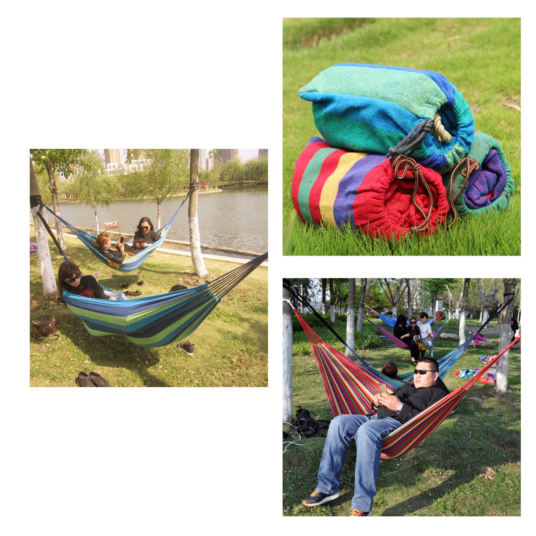 Outdoor Foldable Hanging Knit Hammock