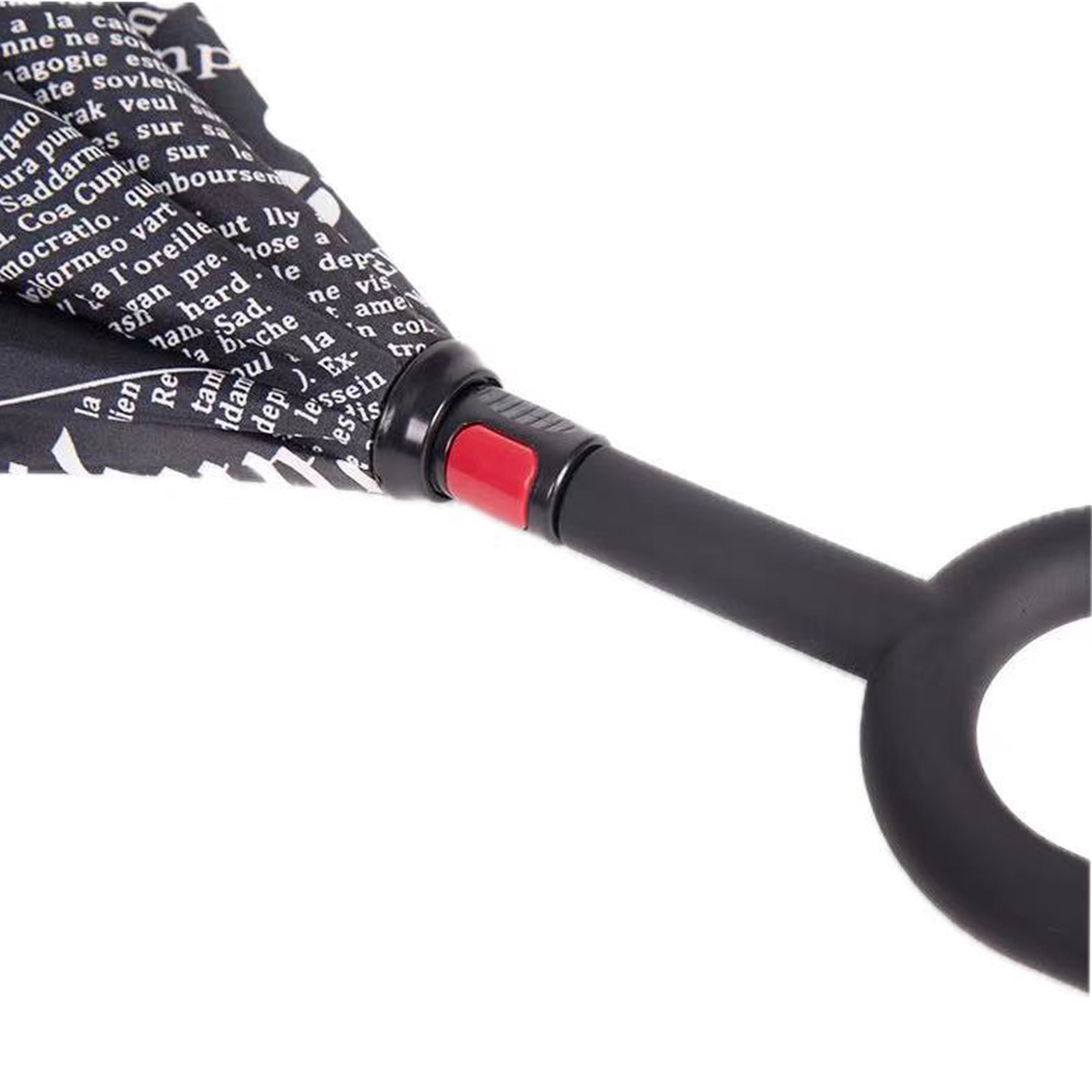 Inverted Reverse Umbrella With C-Shaped Handle