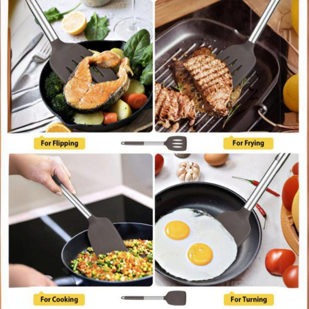 Pack of 2 Silicone Solid Turner/Kitchen Spatulas