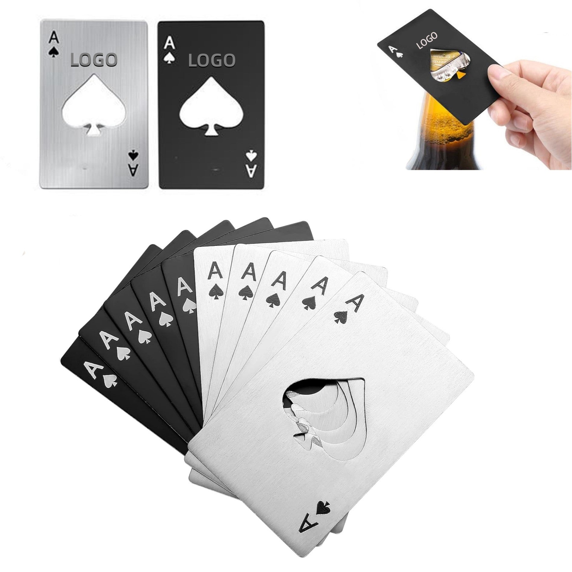 Portable Stainless Steel Poker-Shaped Bottle Opener
