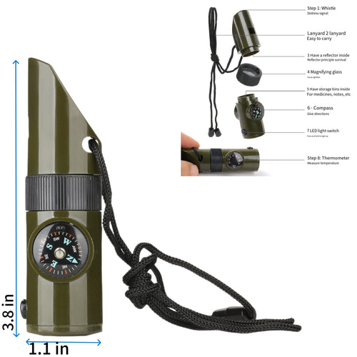 7-In-1 Multi Functional Survival Whistle