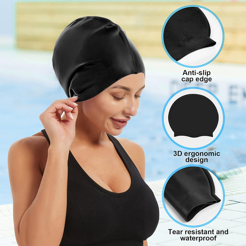 Large Silicone Swimming Cap For Long Hair