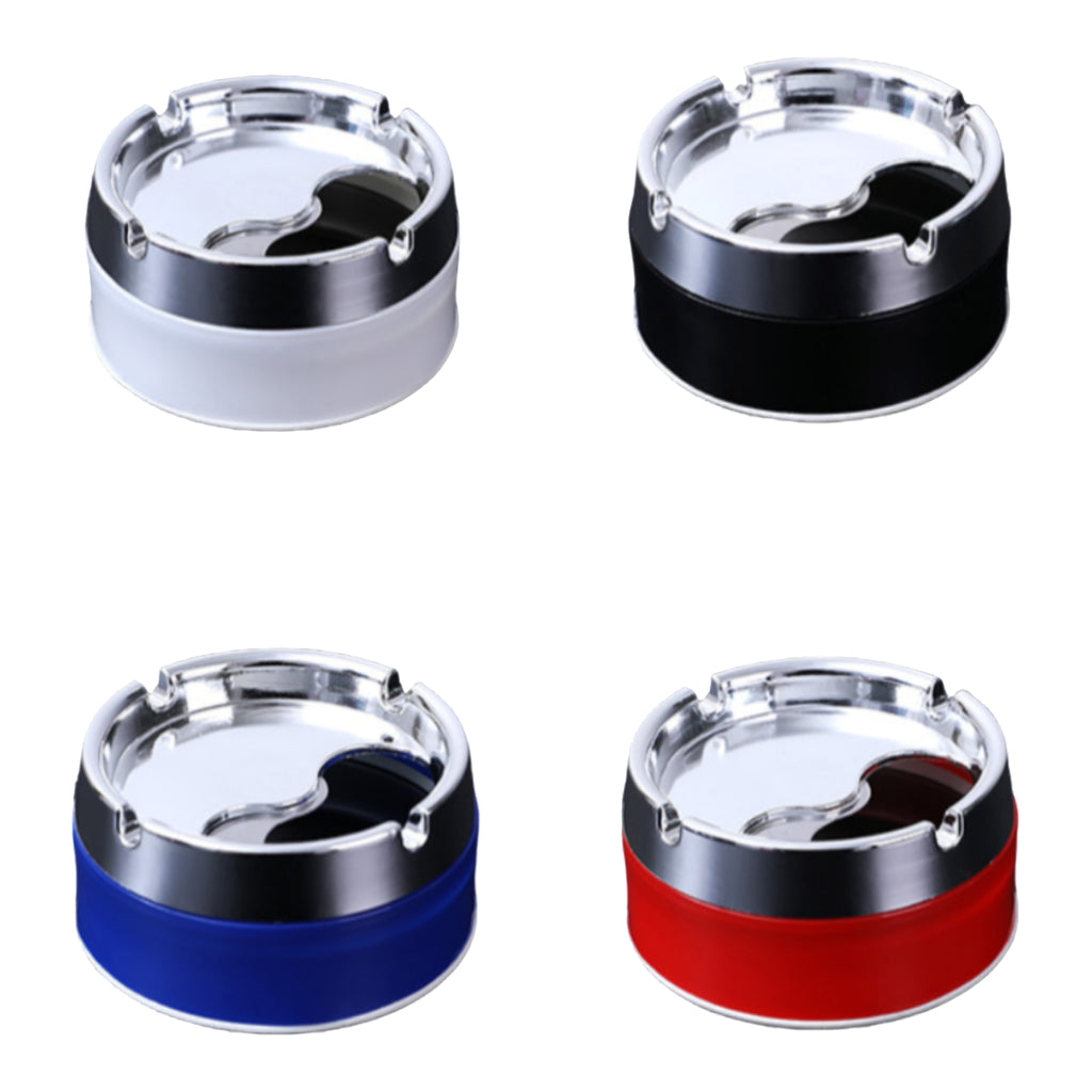 Stainless Ashtray Sealed Windproof Rotating HeavyDuty Indoor