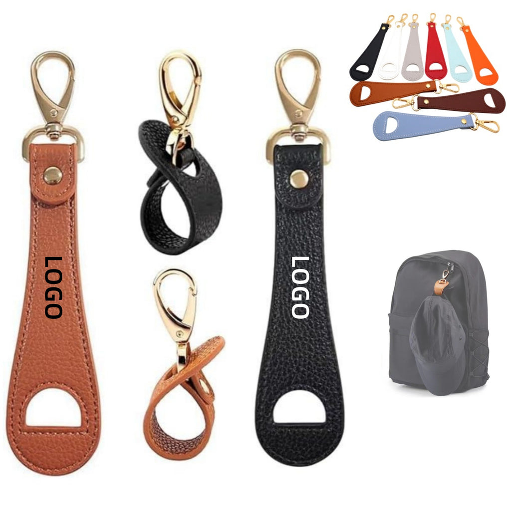 Multifunctional PU Leather Keychain Hat Clip