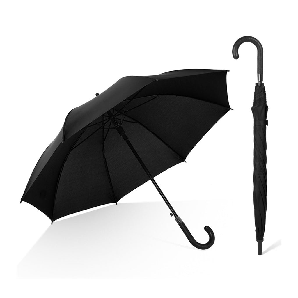 Executive Umbrella With Curved Faux Leather Handle