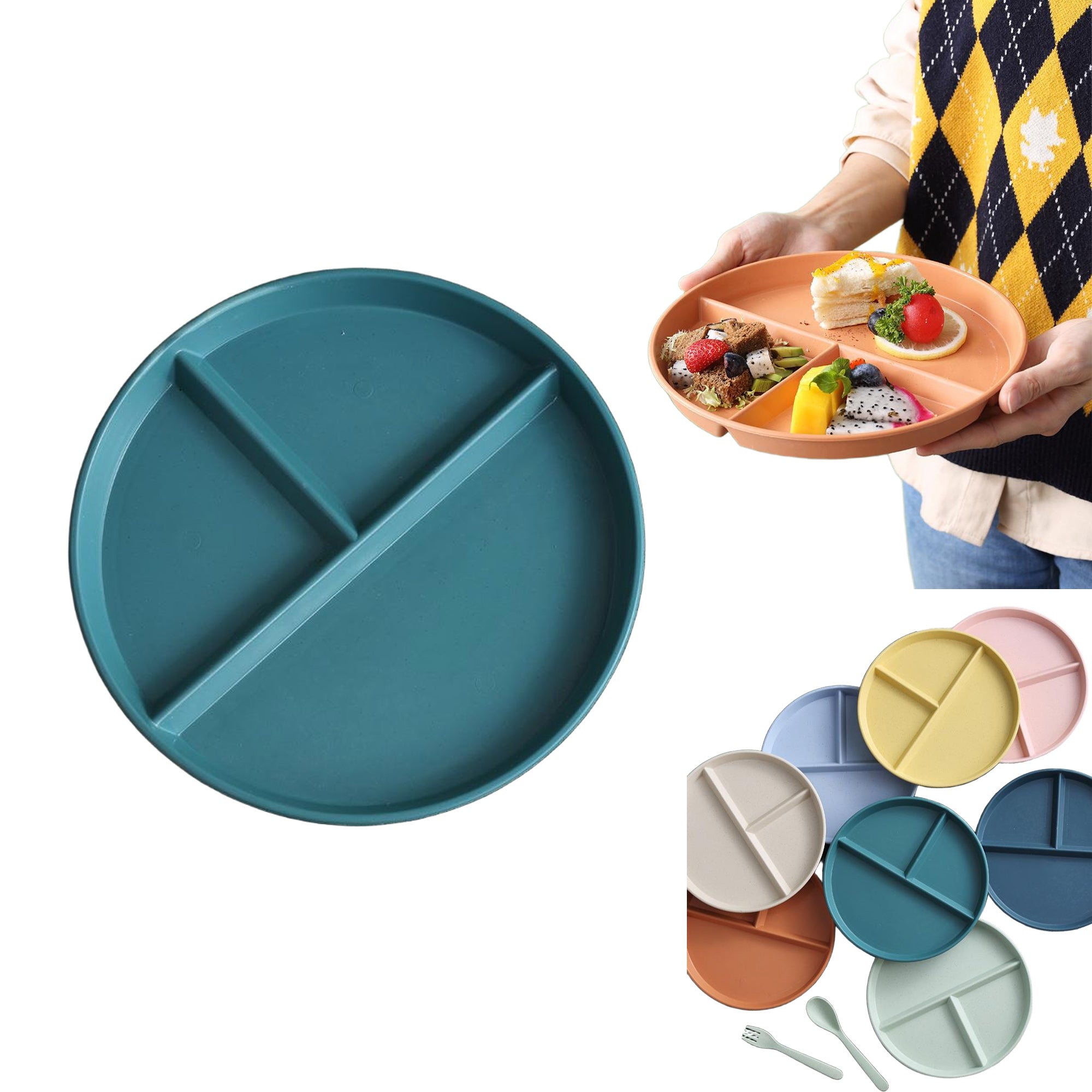 23cm Three-Compartment Plate