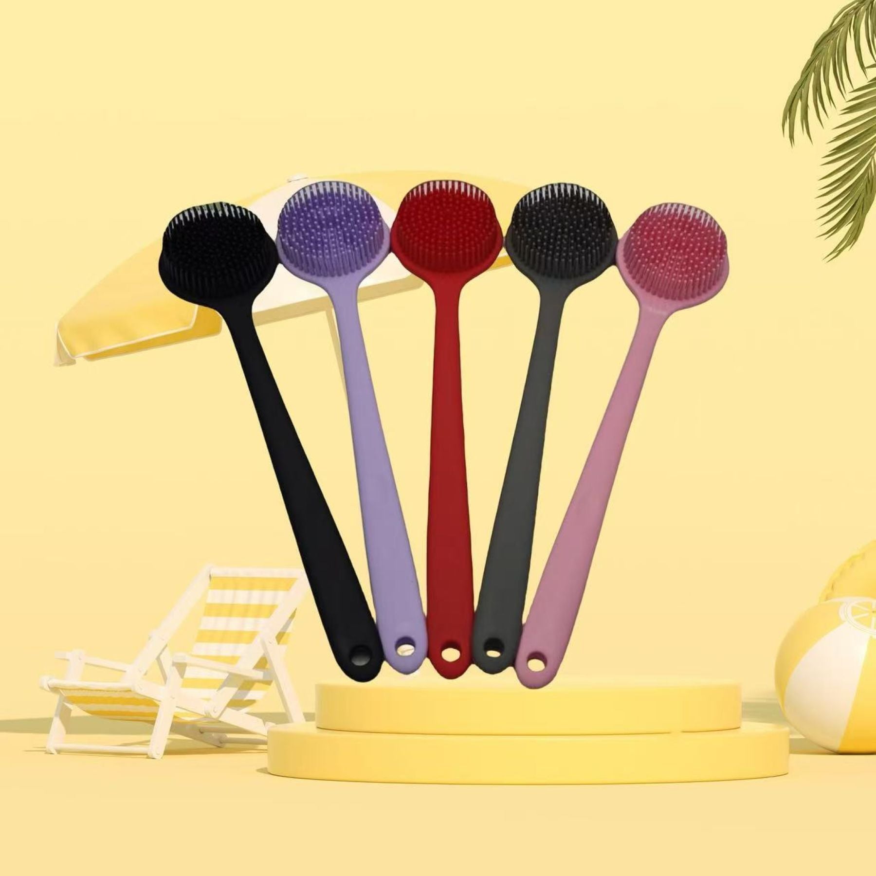 Long-Handled Silicone Shower Brush