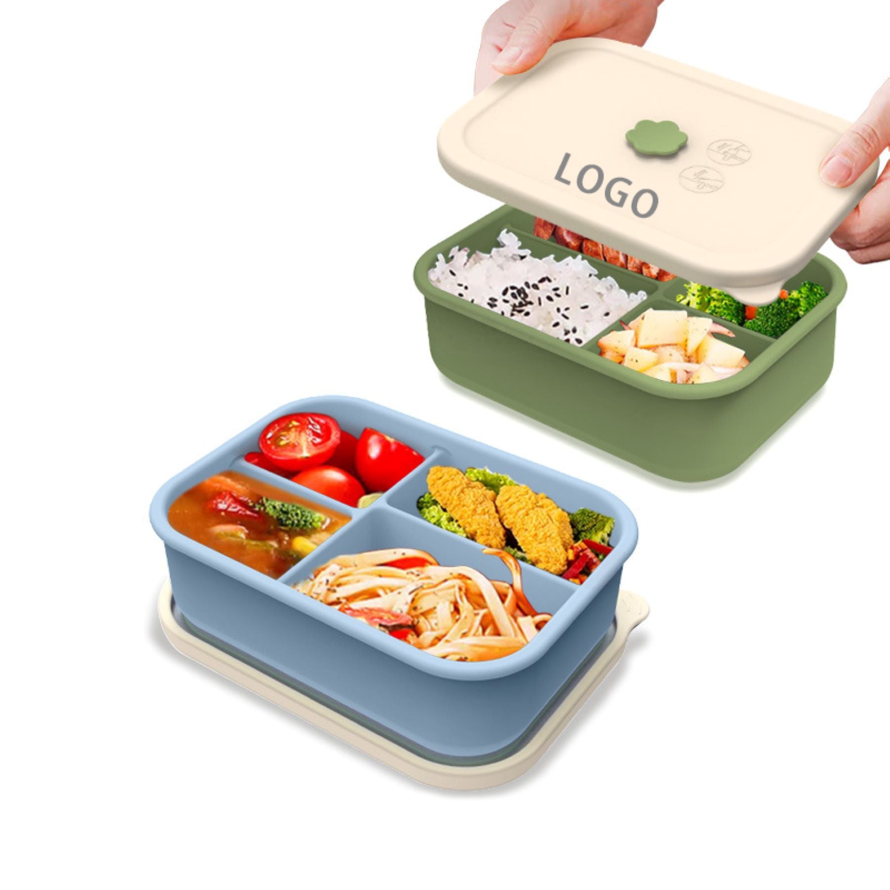 4 - Section Silicone Bento Container