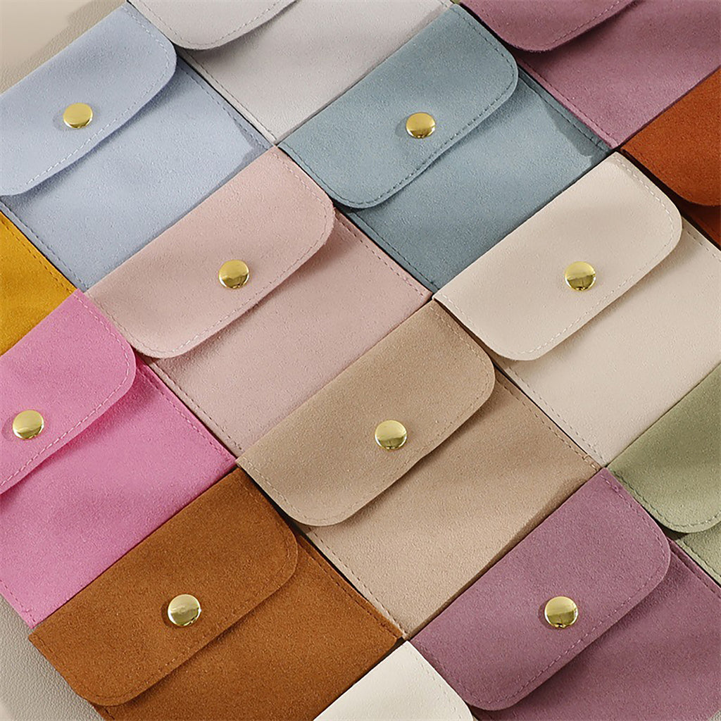 Light Luxury Microfiber Concealed Buckle Jewelry Bag