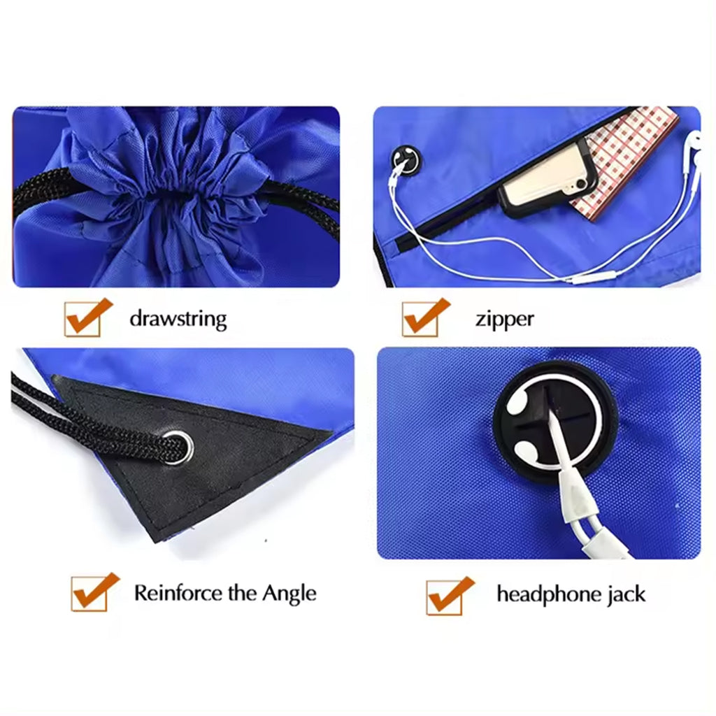 Zipper Pocket Drawstring Bagpacks