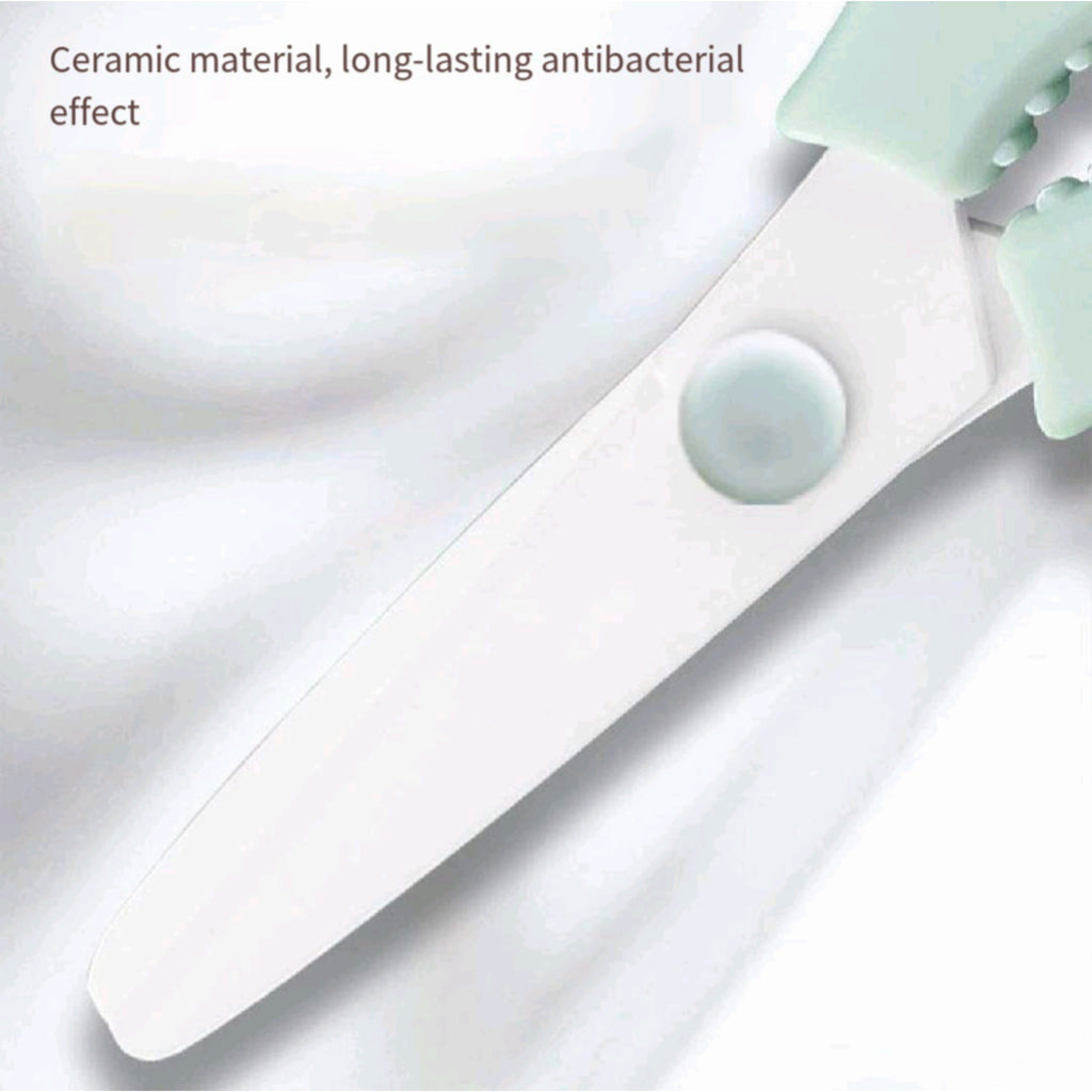 Ceramic Baby Food Scissors Portable Case BPA Free