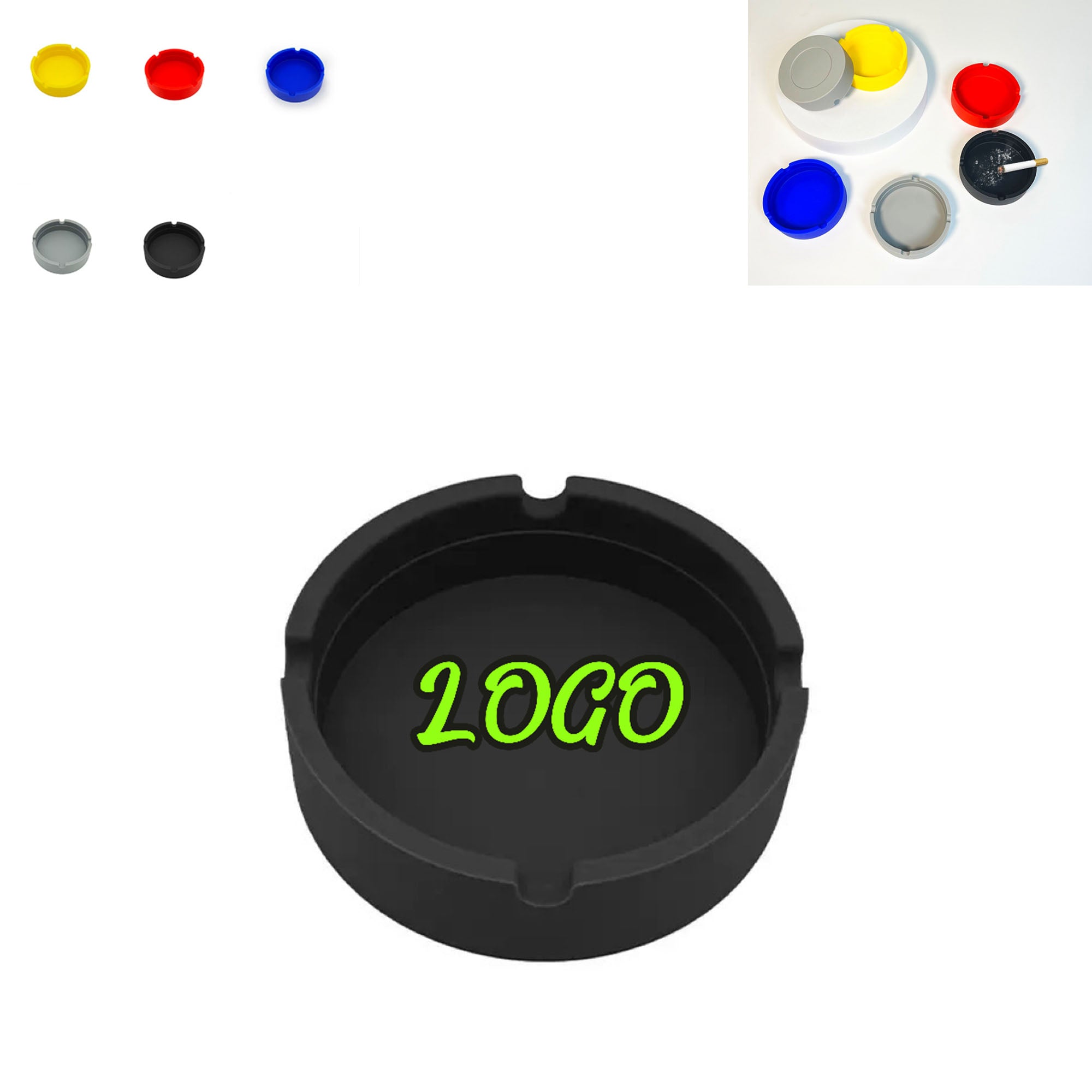 Round Silicone Ashtray with High Temperature Resistance