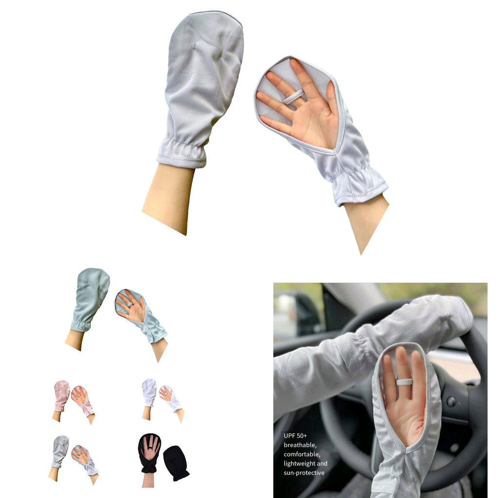 UPF 50 Cooling Fingerless Sun Gloves Women Driving