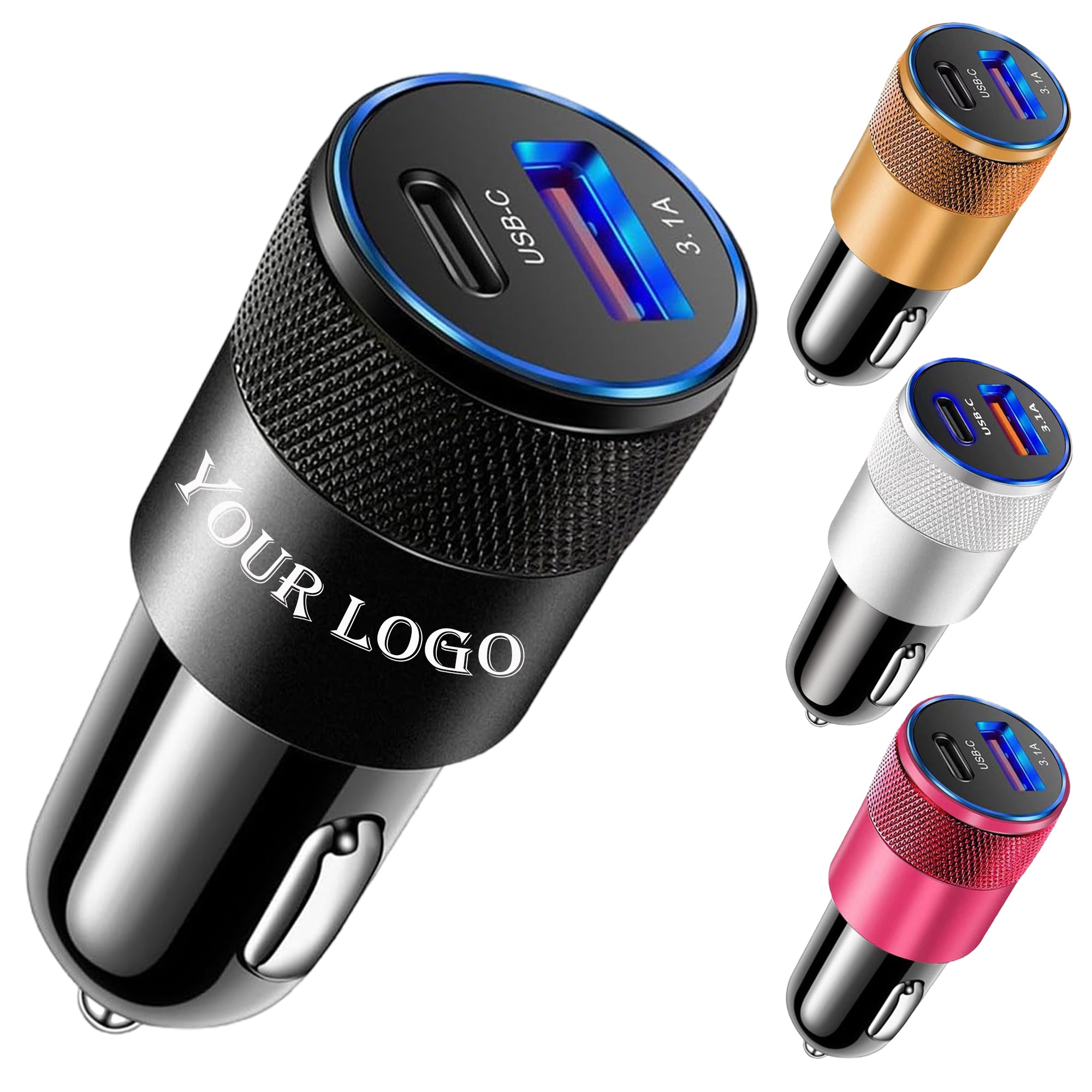 USB-C & USB-A Car Power Adapter
