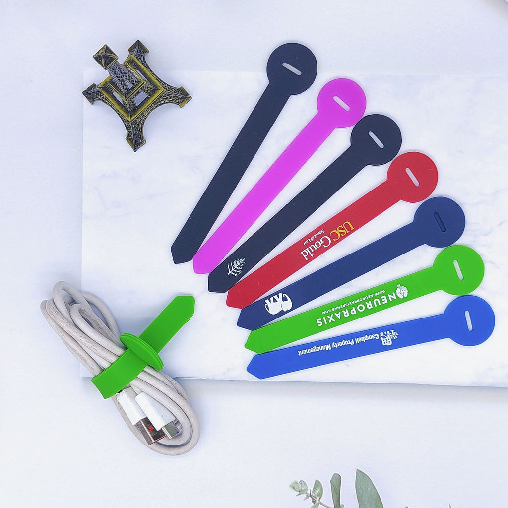 Custom Made Rubber Cable Tie Reusable Silicone Holder Strap Organizer Management