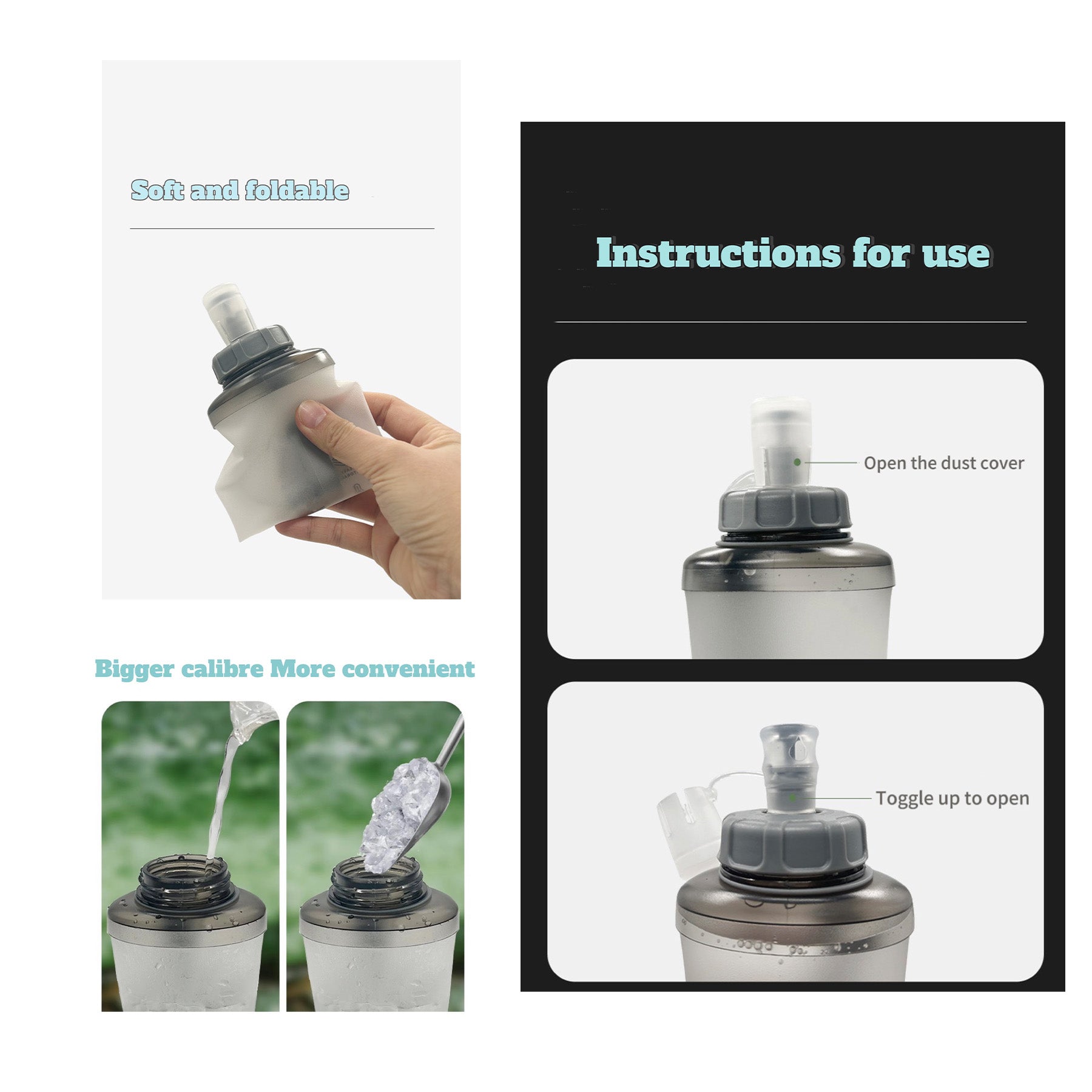 Foldable Sports Soft Water Bottle