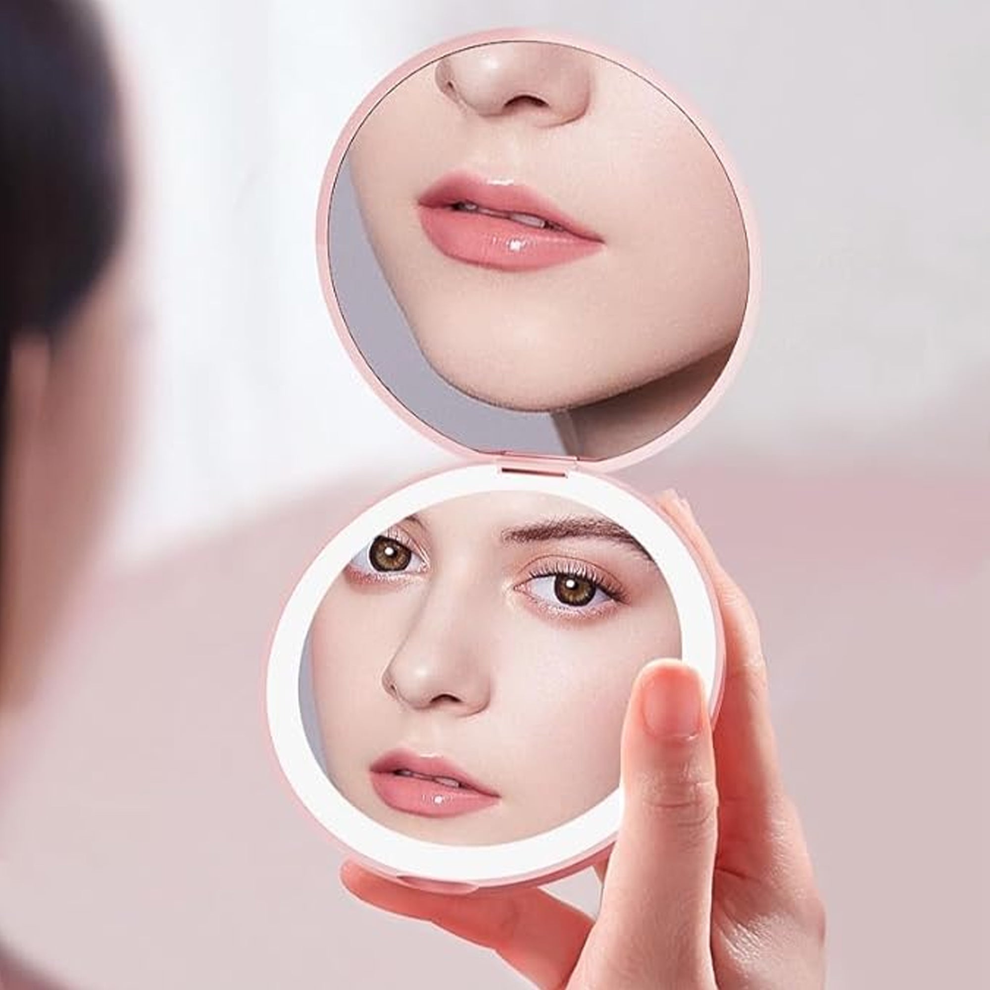 Handheld Led Compact Travel Makeup Mirror