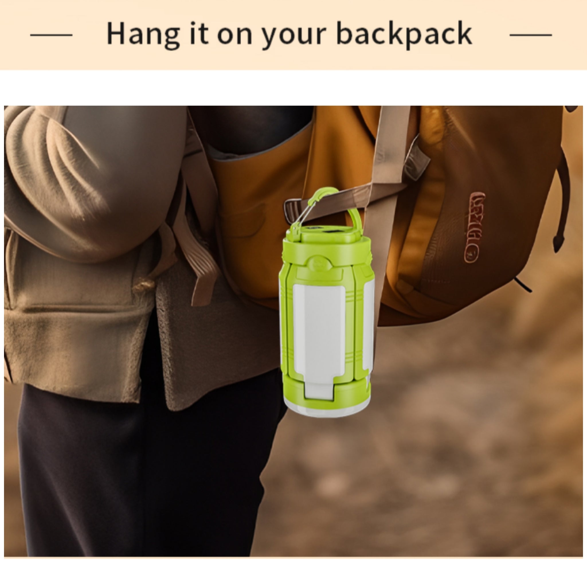 Foldable Camping Lantern 90° Waterproof Battery Display