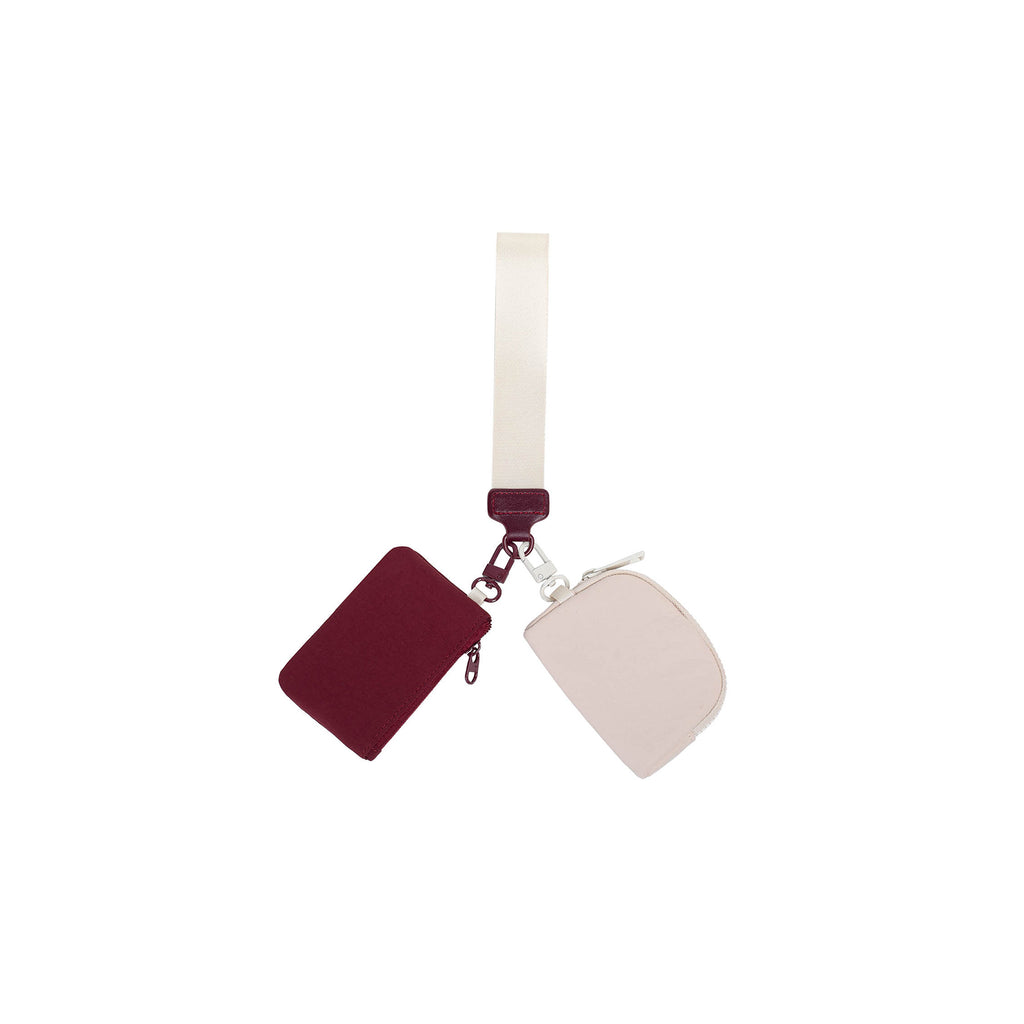 Dual-Zip Wristlet Keychain Wallet