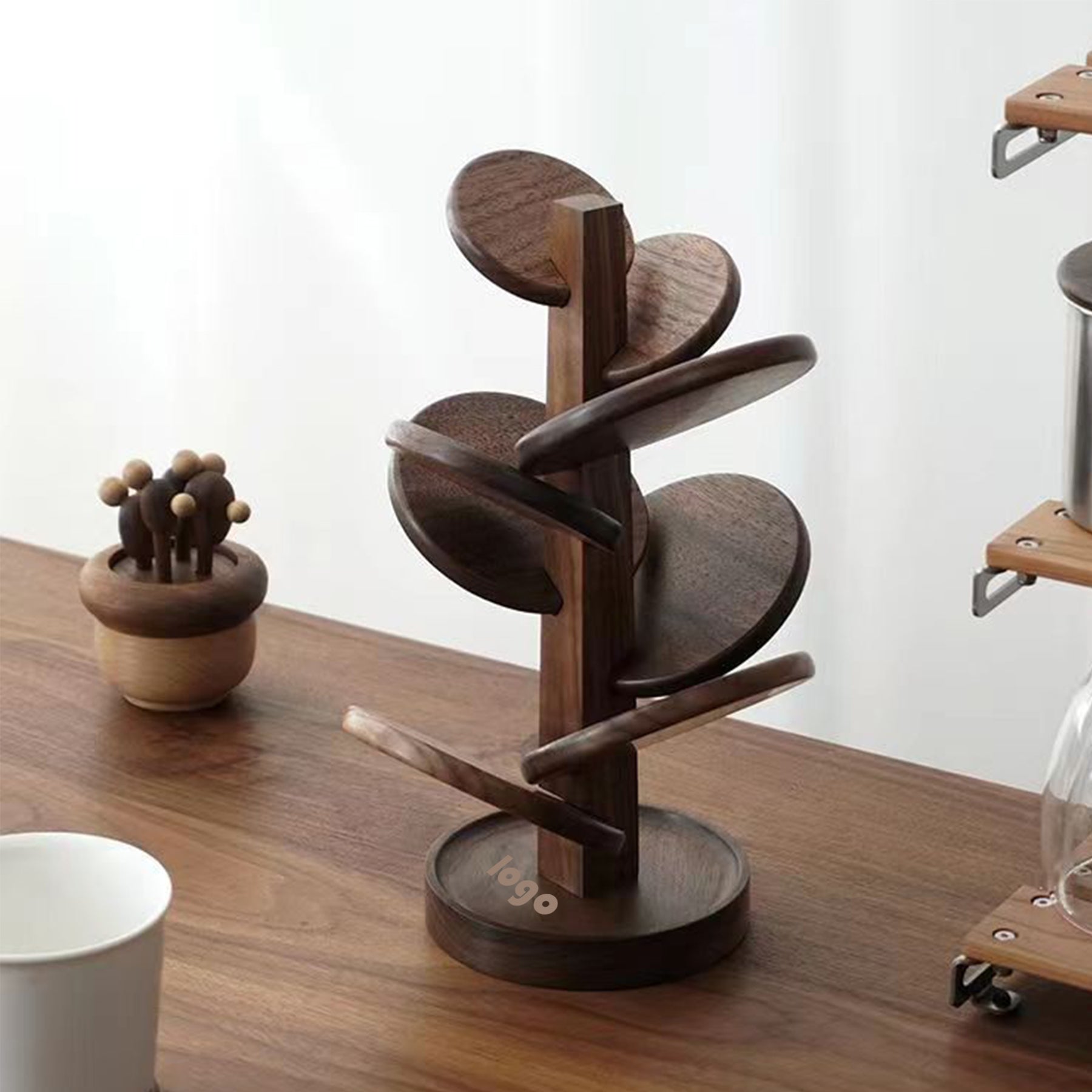 Eight-Piece Tree Pine Coaster Set