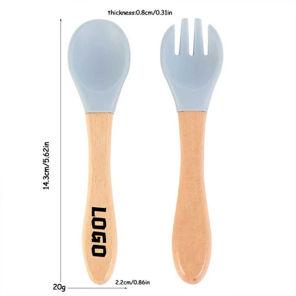 Children's Silicone Wooden Spoon