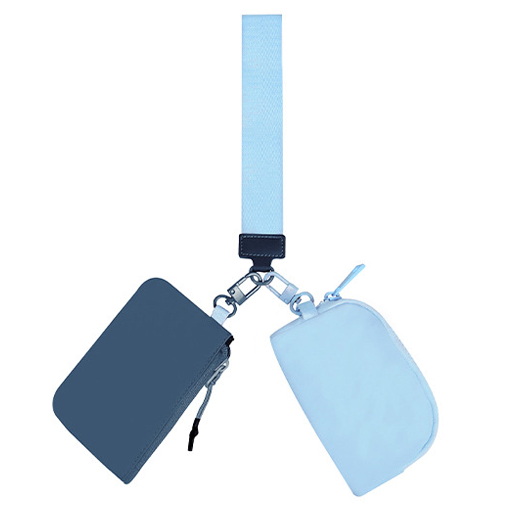 Mini Dual Pouch Wristlet Keychain Wallet