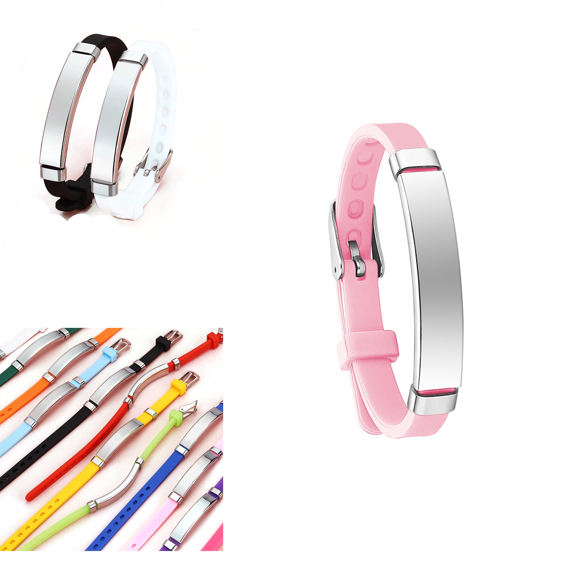 Children's Anti-Loss Multi-Color Titanium Steel Silicone Wristband