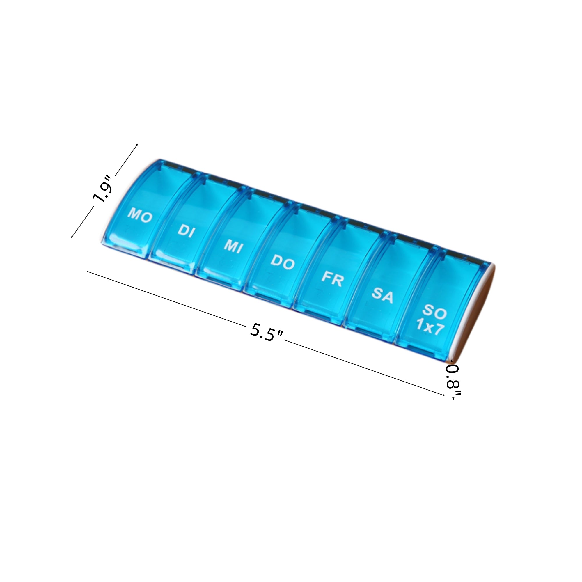 Colorful Transparent 7-Grid Travel Portable Pill Box Made Of Pp Material
