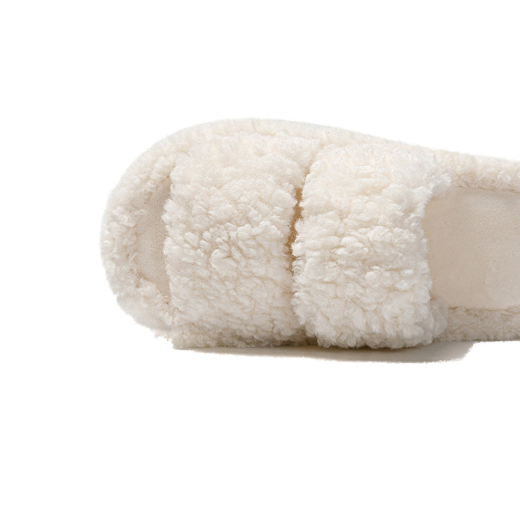 Fuzzy Open-Toe Slippers