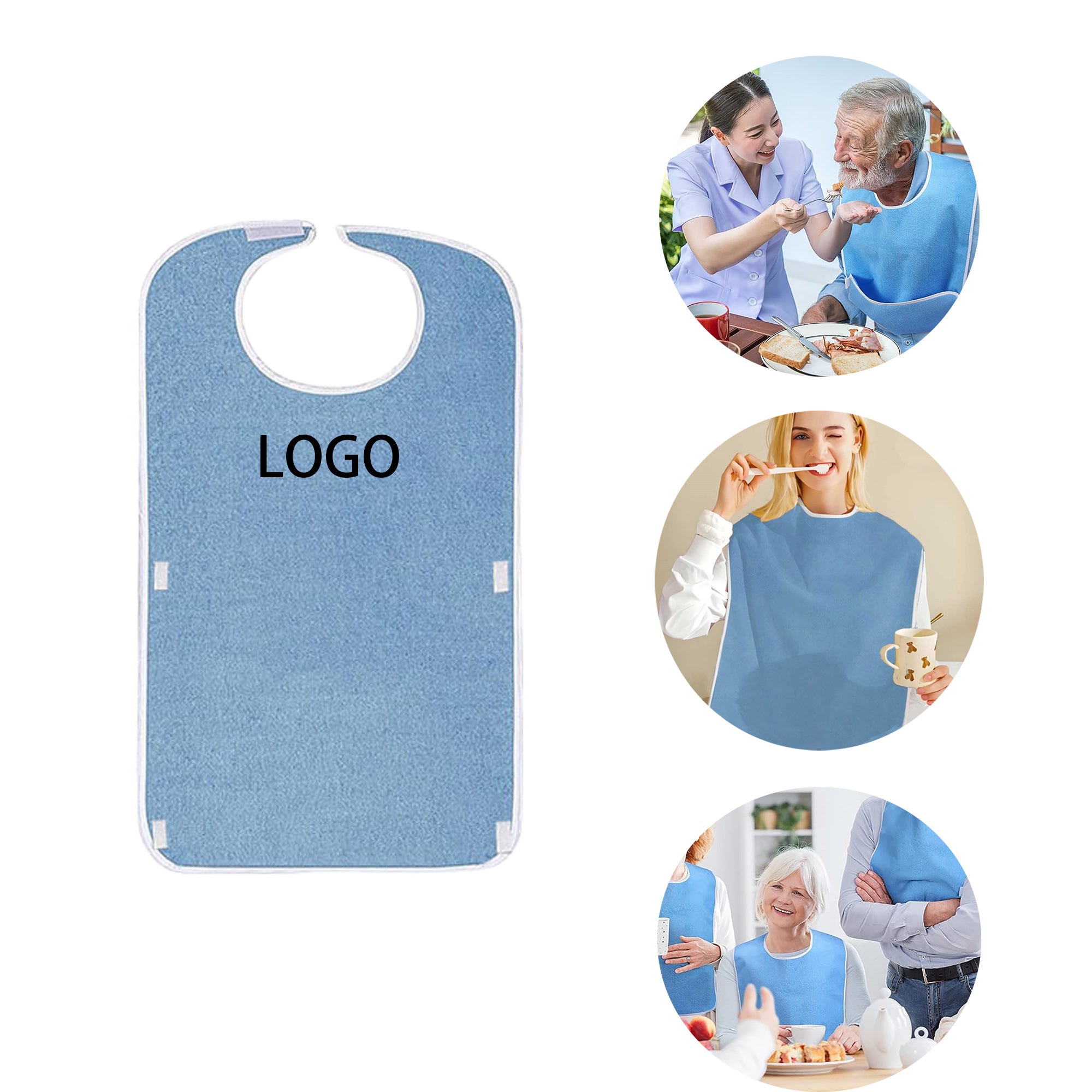 Stain-Resistant Adjustable Pocket Bib